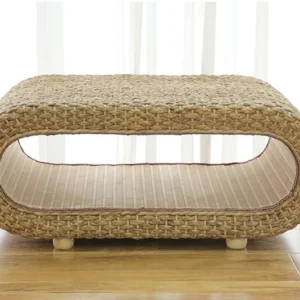 Straw Coffee Two Level Coffee Table
