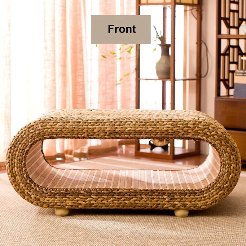 Straw Coffee Table Tatami Table - Image 3