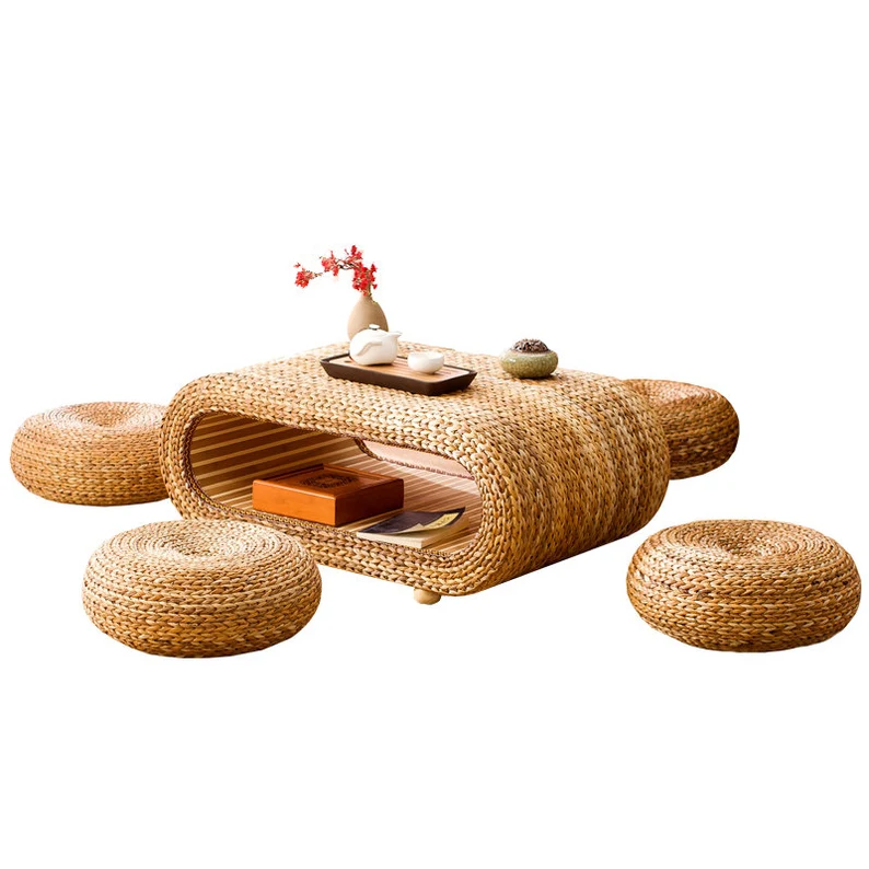 Straw Coffee Table Tatami Table - Image 4