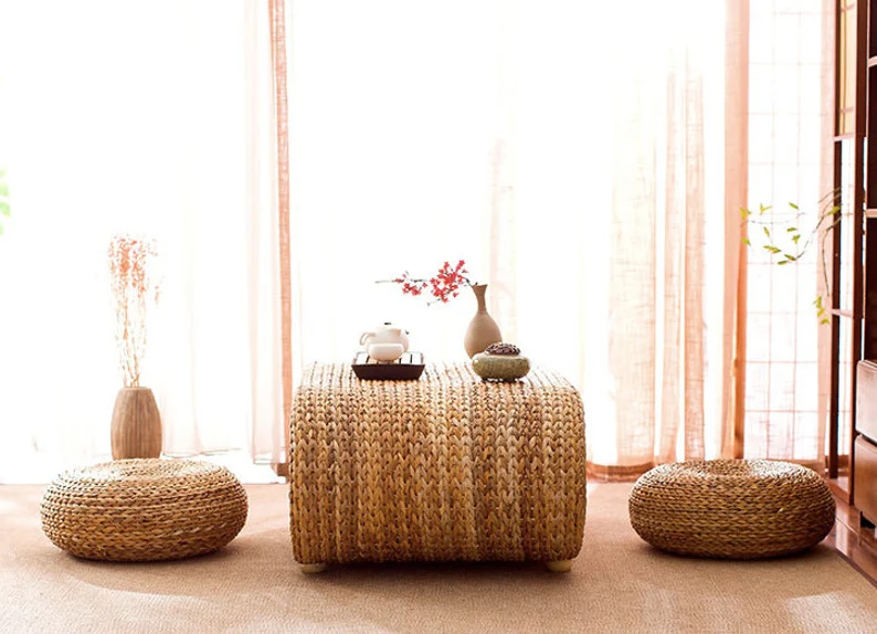 Straw Coffee Table Tatami Table - Image 7