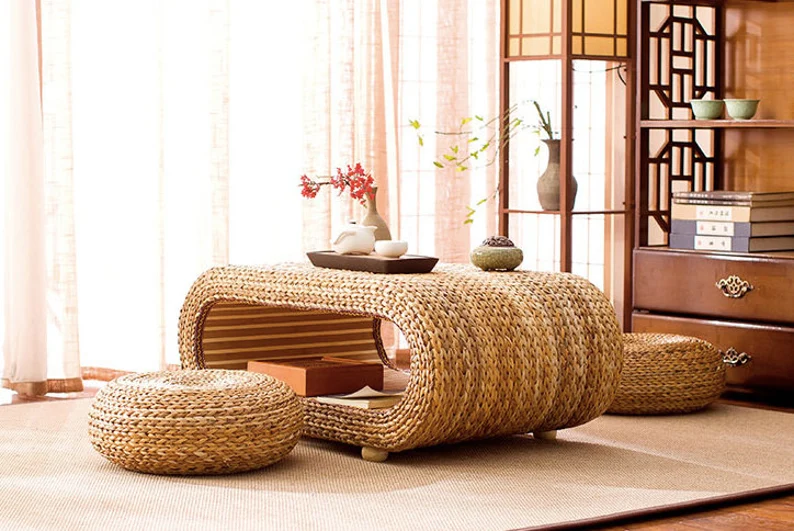 Straw Coffee Table Tatami Table