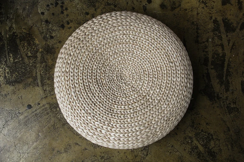 Straw Pouf Floor Cushions