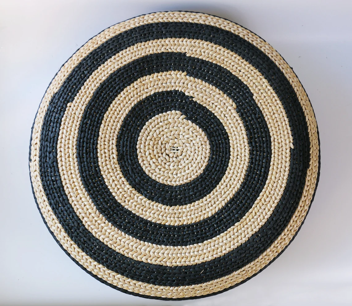 Straw Pouf Floor Cushions Pouf Ottoman - Image 4