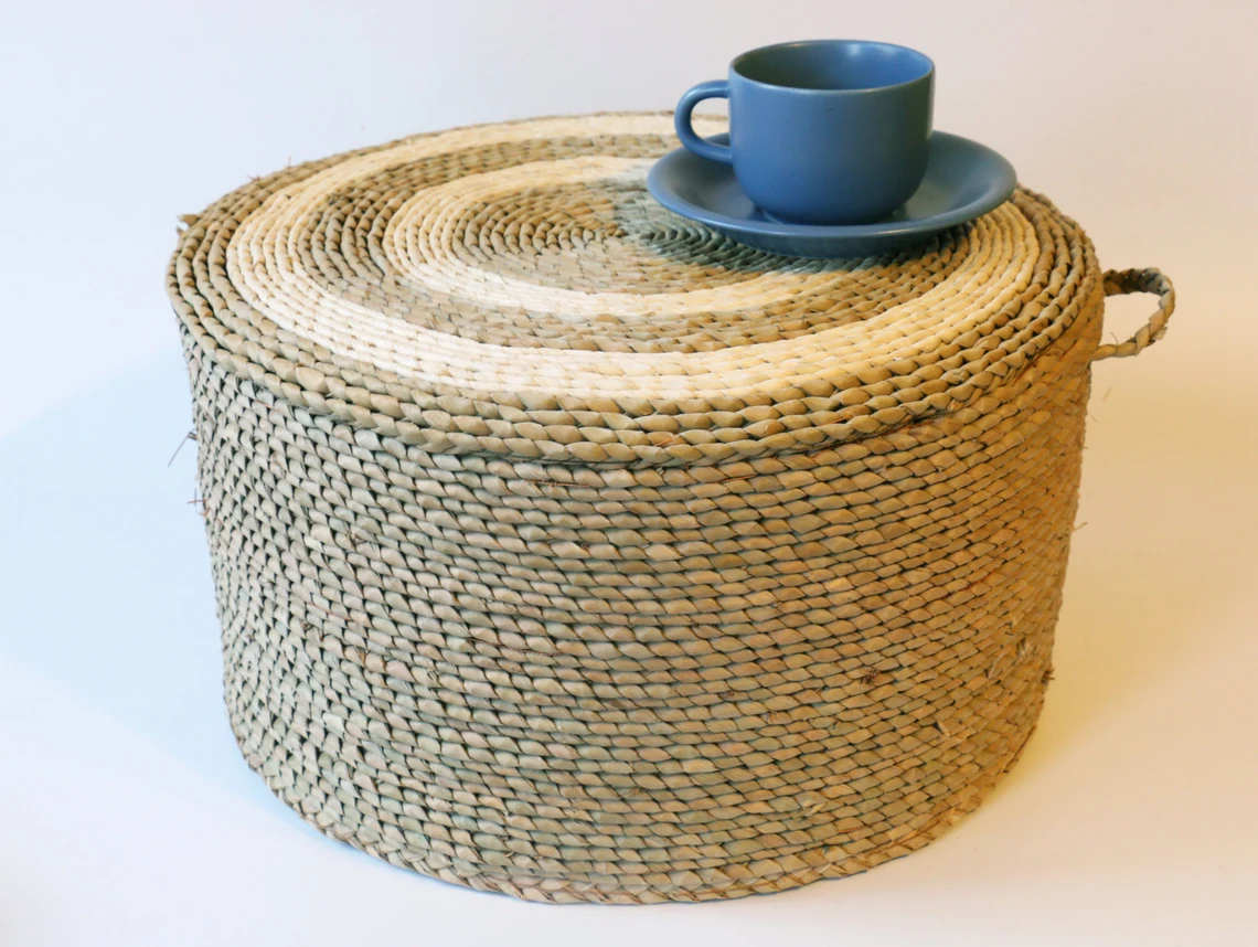 Straw Floor Cushions Poufs Ottoman - Image 5