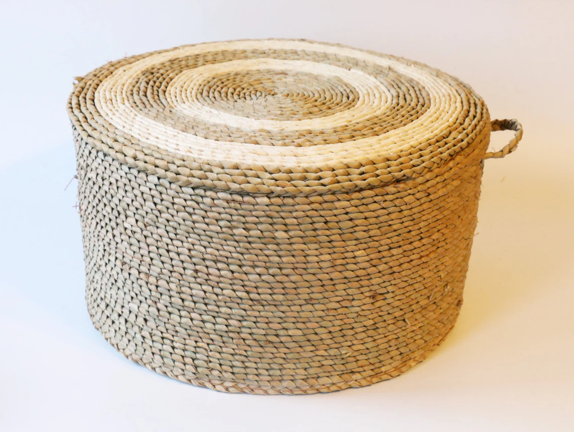 Straw Floor Cushions Poufs Ottoman - Image 9